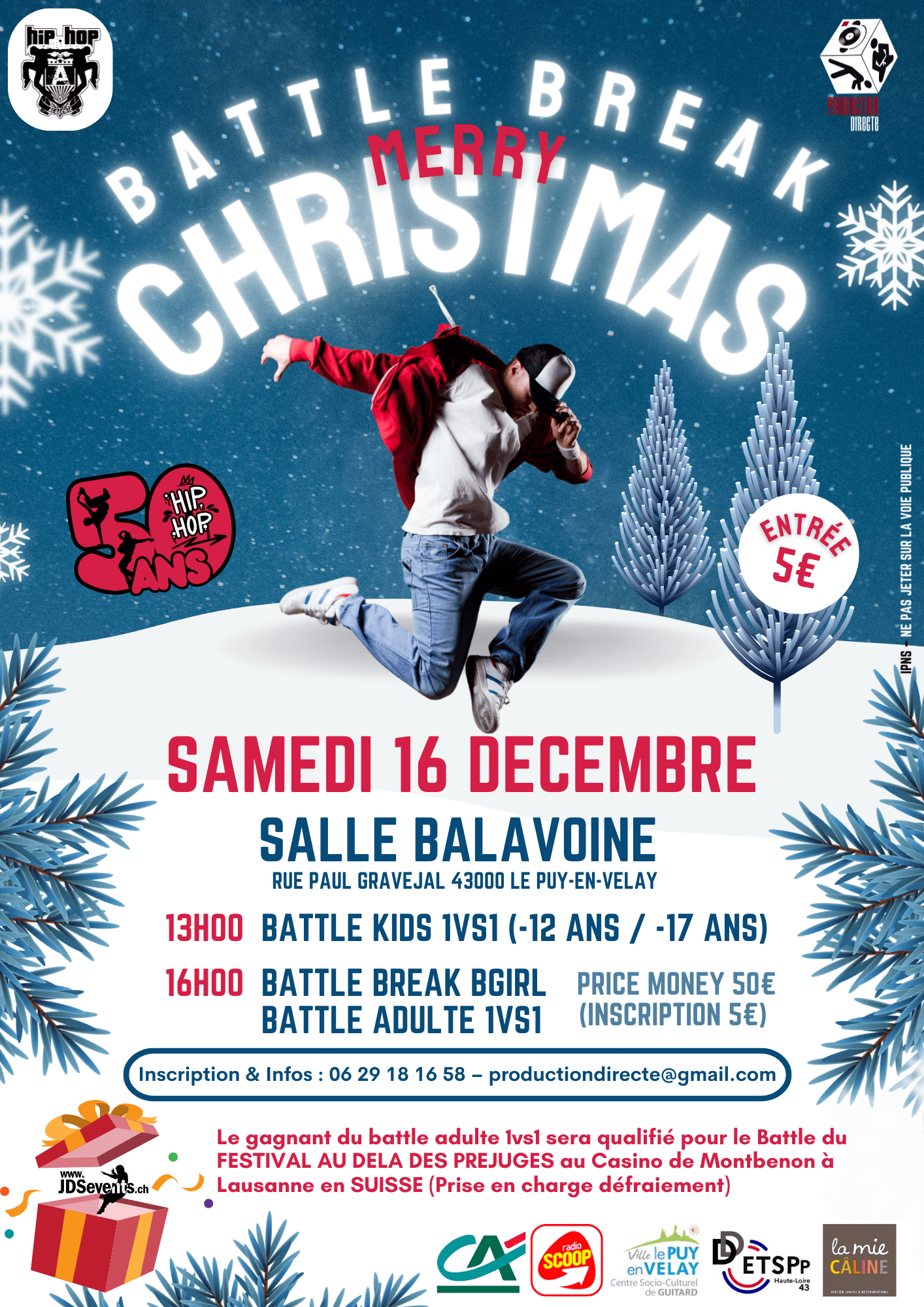 Affiche Battle Merry Christmas 2023 - Battle break danse Le Puy-en-Velay