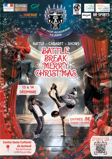 Affiche Battle Merry Christmas 2024 - Battle break danse Le Puy-en-Velay